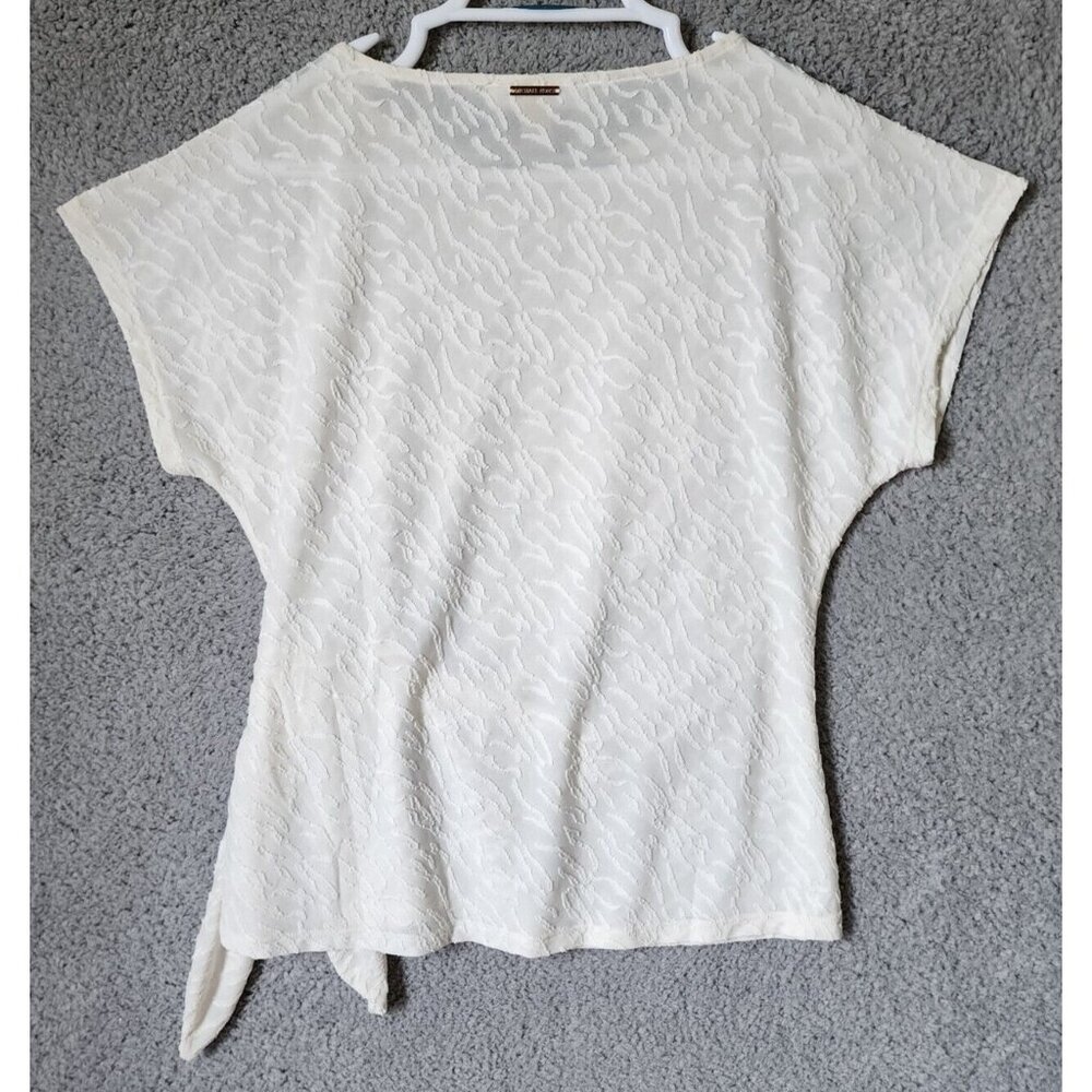 Michael Kors Women's Short Dolman Sleeve Side Front Tie Blouse Top White Size S - Picture 8 of 11